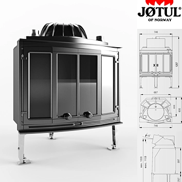 Jotul I 18 Harmony: Elegant Fireplace Insert 3D model image 1 