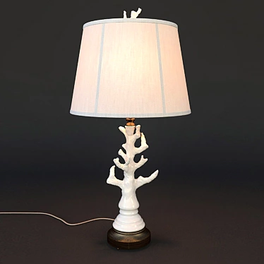 Coral Table Lamp - Elegant White Ceramic Design 3D model image 1 