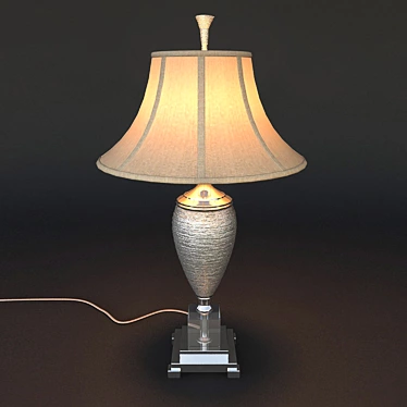 Elegant Abriella Table Lamp: Porcelain, Crystal, Silk Shade 3D model image 1 