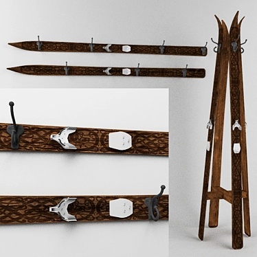 Vintage Ski Hangers 3D model image 1 