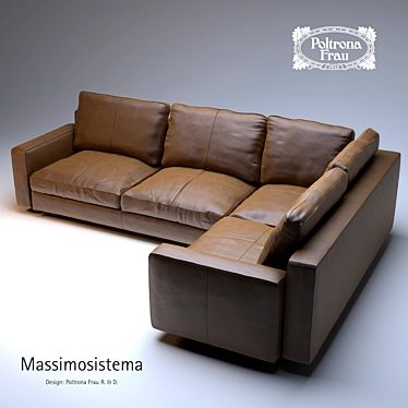 Luxury Leather Corner Sofa: Poltrona Frau Massimosistema 3D model image 1 