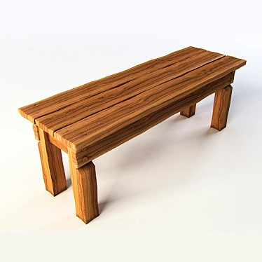 Dobrynia 1200: Durable Outdoor Bench 3D model image 1 