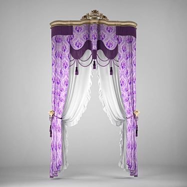 Classic Fringed Curtain 3D model image 1 