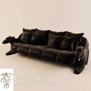 Bismarck Visionnaire Sofa: Elegant & Comfortable 3D model image 1 