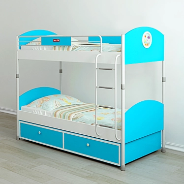 Ocean Bunk Bed: Sleek and Stylish 3D model image 1 