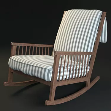 Vintage Wooden Rocking Chair 3D model image 1 