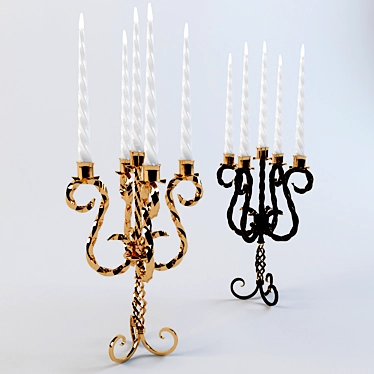 Hand-forged Candlestick 3D model image 1 