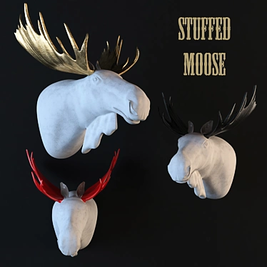 Gypsum Moose Head 3D model image 1 