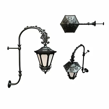 Vintage Street Lamp Set 3D model image 1 