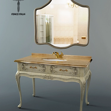 FENICE ITALIA LUXURY: Italian Floor Mounted Bathroom Vanity 3D model image 1 