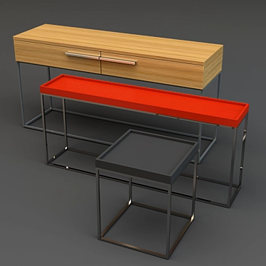 Modern 3-Piece Furniture Set 3D model image 1 