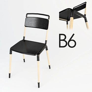 Metallic Patterned Chair (B6) 3D model image 1 