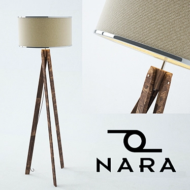 NARA Rustic Wooden Lamp 3D model image 1 