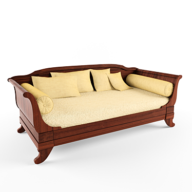 Elegant Louis Philippe Sofa Bed 3D model image 1 