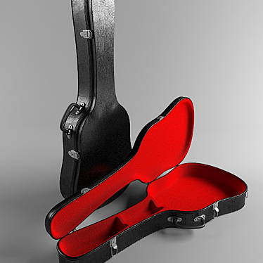 Animated Open Guitar Case 3D model image 1 