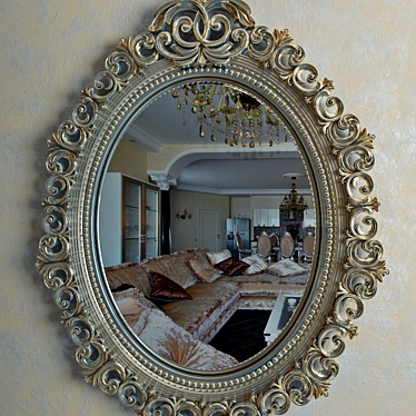 Elegant Oval Mirror 3D model image 1 