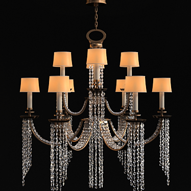 Cascades Collection 16-Light Chandelier 3D model image 1 