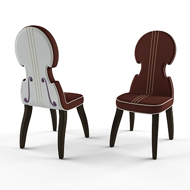 Musical Chair: Violin Themed 3D model image 1 