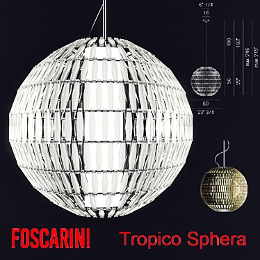 Elegant Tropico Sphera Pendant Light 3D model image 1 