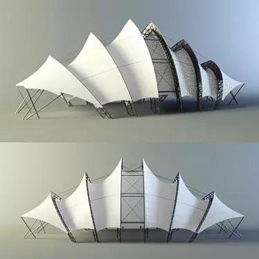 Metal Frame Summer Tent 3D model image 1 