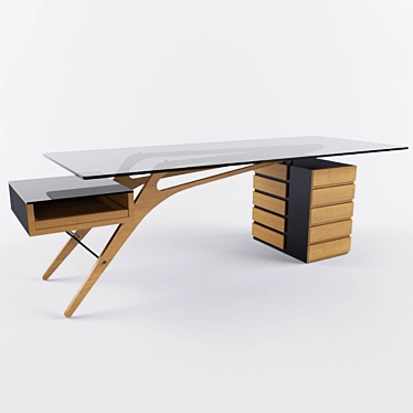 Zanotta Cavour Writing Desk - Elegant and Functional 3D model image 1 