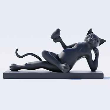 Graceful Feline Décor 3D model image 1 