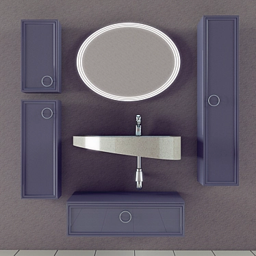 Sophisticated Valente Eletto 800 Vanity 3D model image 1 