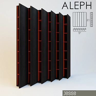 Sleek Bookshelf by Jesse 3D model image 1 