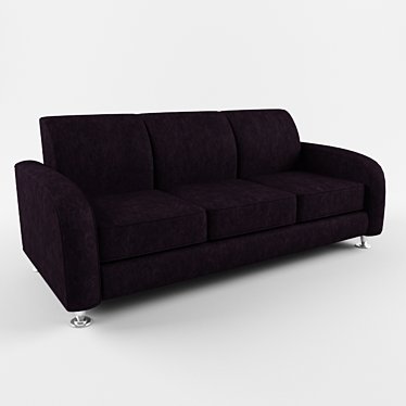 Sleek Midnight Sofa 3D model image 1 