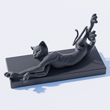 Whimsical Cat Decor 3D model image 1 