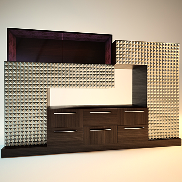 Modern Checker Display Cabinet 3D model image 1 