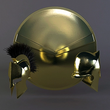 Spartan Warrior Set: Helmets & Shields 3D model image 1 