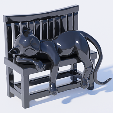 Cozy Decor: Sleeping Cat 3D model image 1 