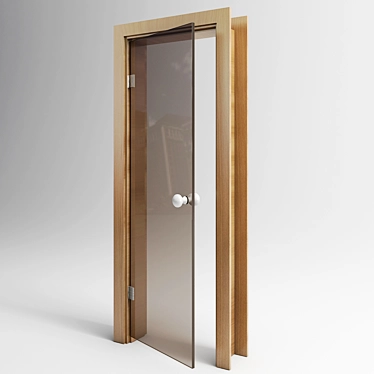 Sleek Sauna Glass Door 3D model image 1 