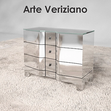 Reflective Elegance: Mirrored Drawer Chest 3D model image 1 