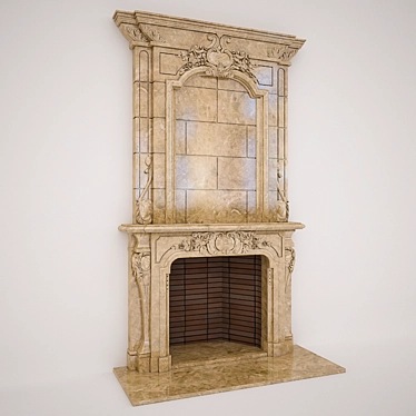 Classic Elegance Fireplace 3D model image 1 