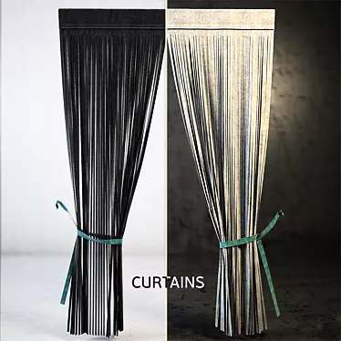 2-in-1 Curtain with Dual Fabrics 3D model image 1 