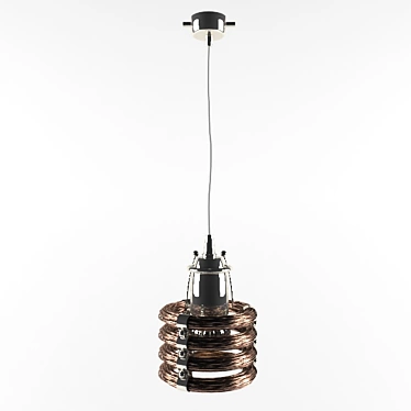 Modern Metal Pendant Light - Polished Nickel & Bronzed Copper 3D model image 1 