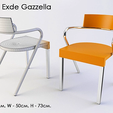 Exde Gazzella Chair: Sleek and Compact 3D model image 1 