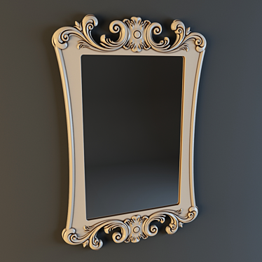Rustic Carved Frame Mirror 3D model image 1 
