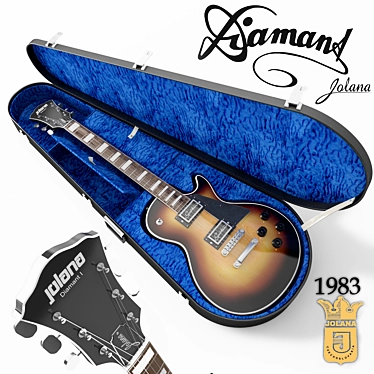 Jolana Diamant I 1983 + Case: Vintage Les Paul-style Electric Guitar 3D model image 1 