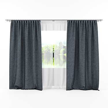 Contemporary Curtain: 3D-Rendered Elegance 3D model image 1 