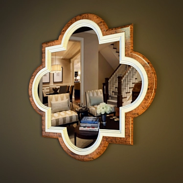 Vintage Gothic Quatrefoil Mirror 3D model image 1 