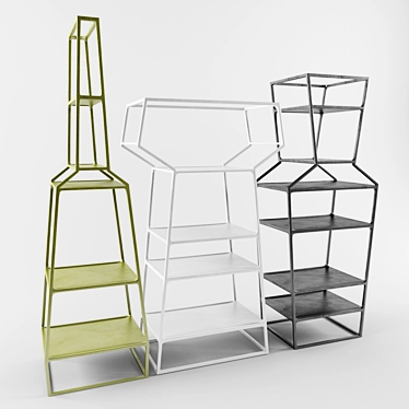 Modern Shelf Trio: April, May, June 3D model image 1 