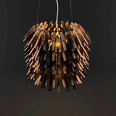 Unique Clothespin Lamp 3D model image 1 