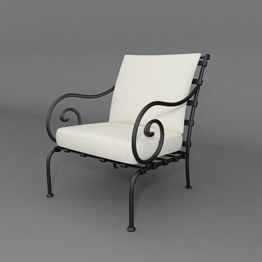 Elegant Wrought Iron Chair 3D model image 1 