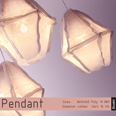 Wooden Shade Chandelier 3D model image 1 