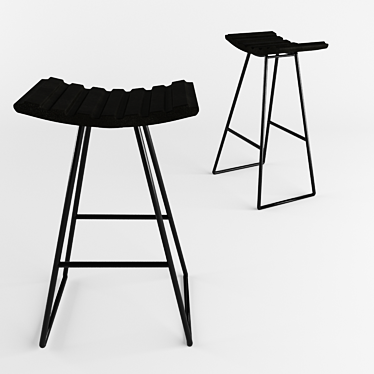 GUBI Bar Stool: Sleek Steel Frame 3D model image 1 