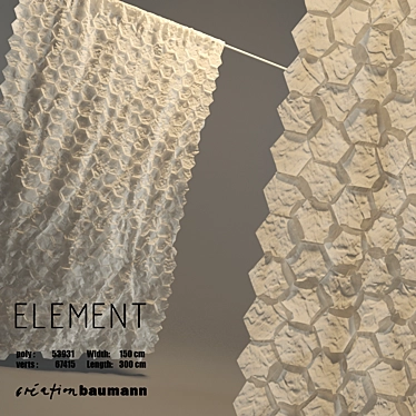 Handcrafted Honeycomb Curtain 3D model image 1 