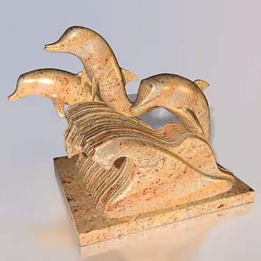 Graceful Dolphin Sculpture 3D model image 1 